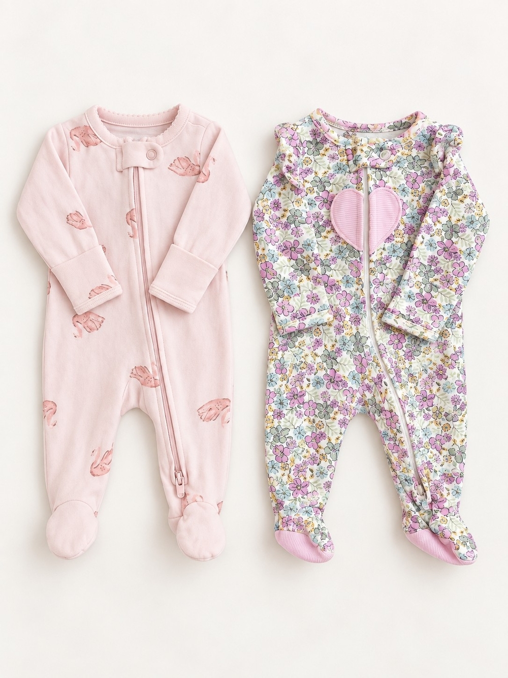 Carter's Pink & Floral Footed One-Piece Set